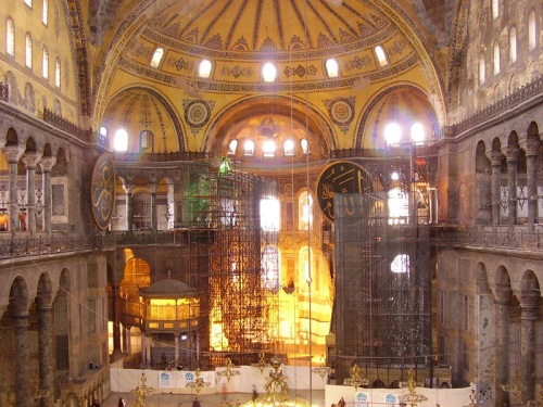 Interior of Aya Sofia, Istanbul [Source: Europe 2010]